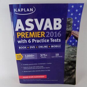 Kaplan ASVAB Premier 2016 with 6 Practice Tests Book and DVD